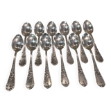 12 silver-plated metal teaspoons by silversmith Francois Frionnet Florian