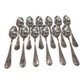 12 cuillères à café métal argenté orfèvre Francois Frionnet florian