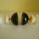 Pair of candlesticks in Crystal and onyx stone