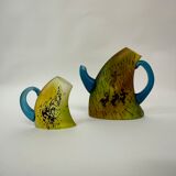 Kjell Engman for Kosta Boda Sweden Tea pot and mug Art glass , 1980's
