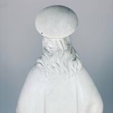 Statue of the Sacred Heart of Jesus signed Guelfi Maucci in marble powder