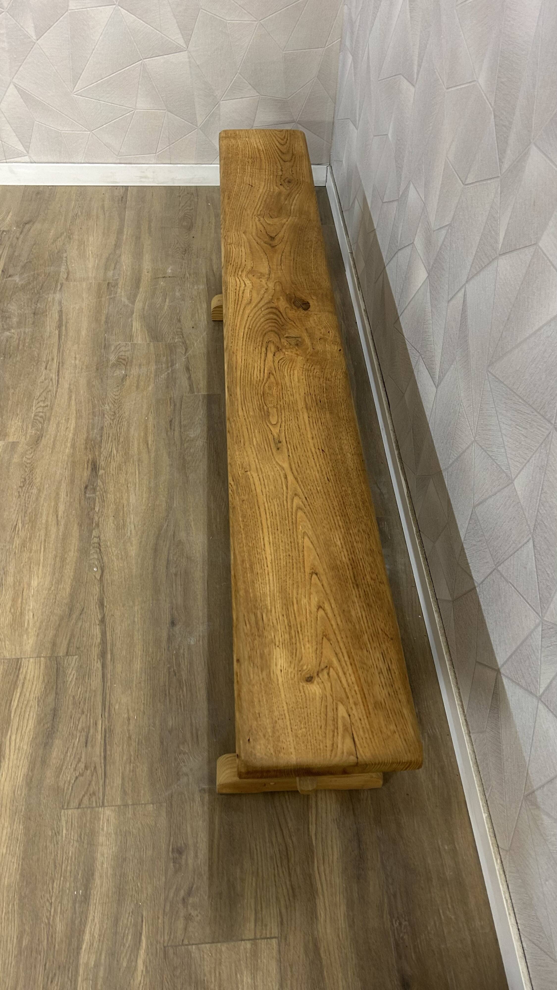 Solid oak bench stripped and revarnished