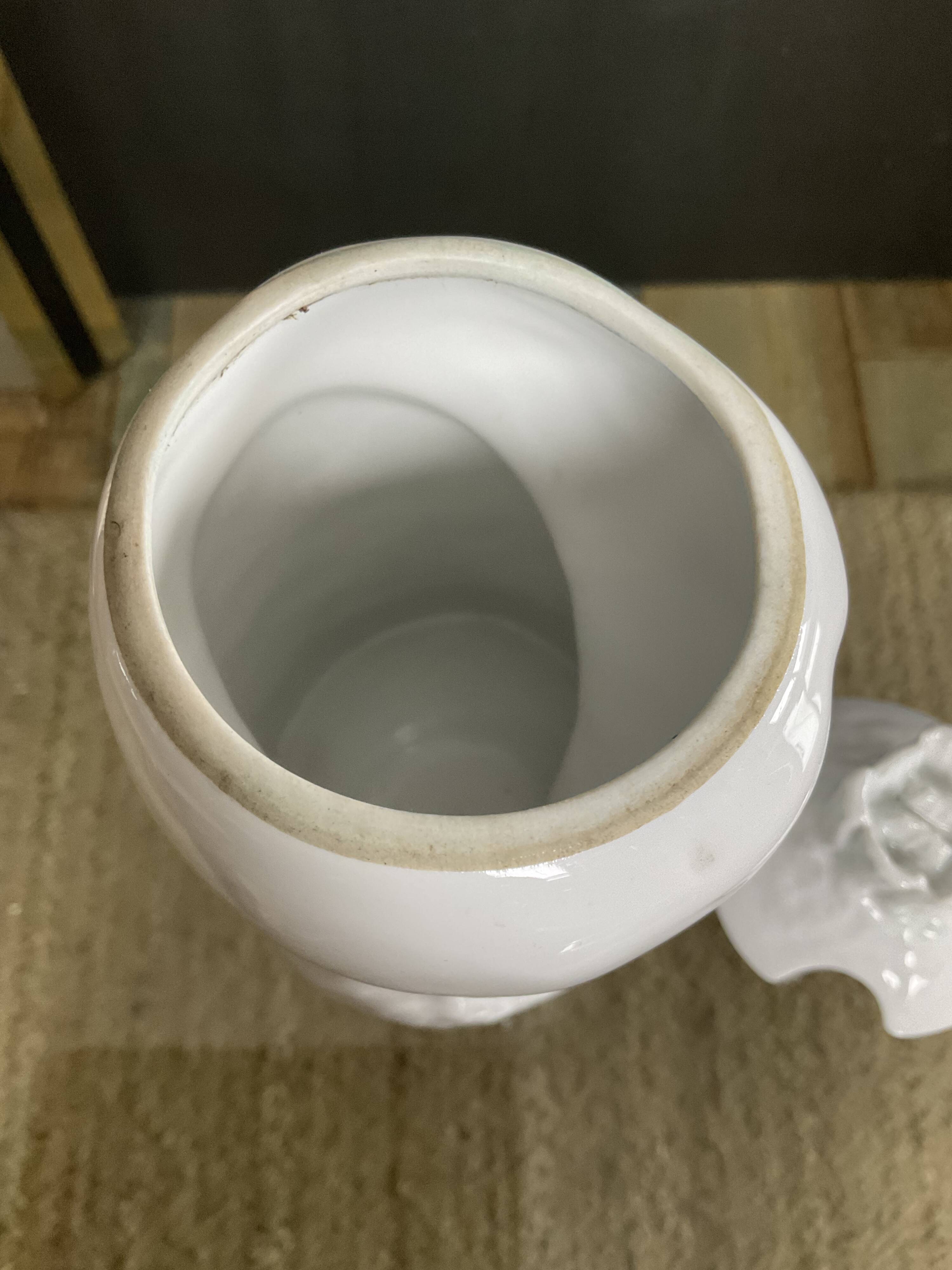 Old covered pot in porcelain Germany