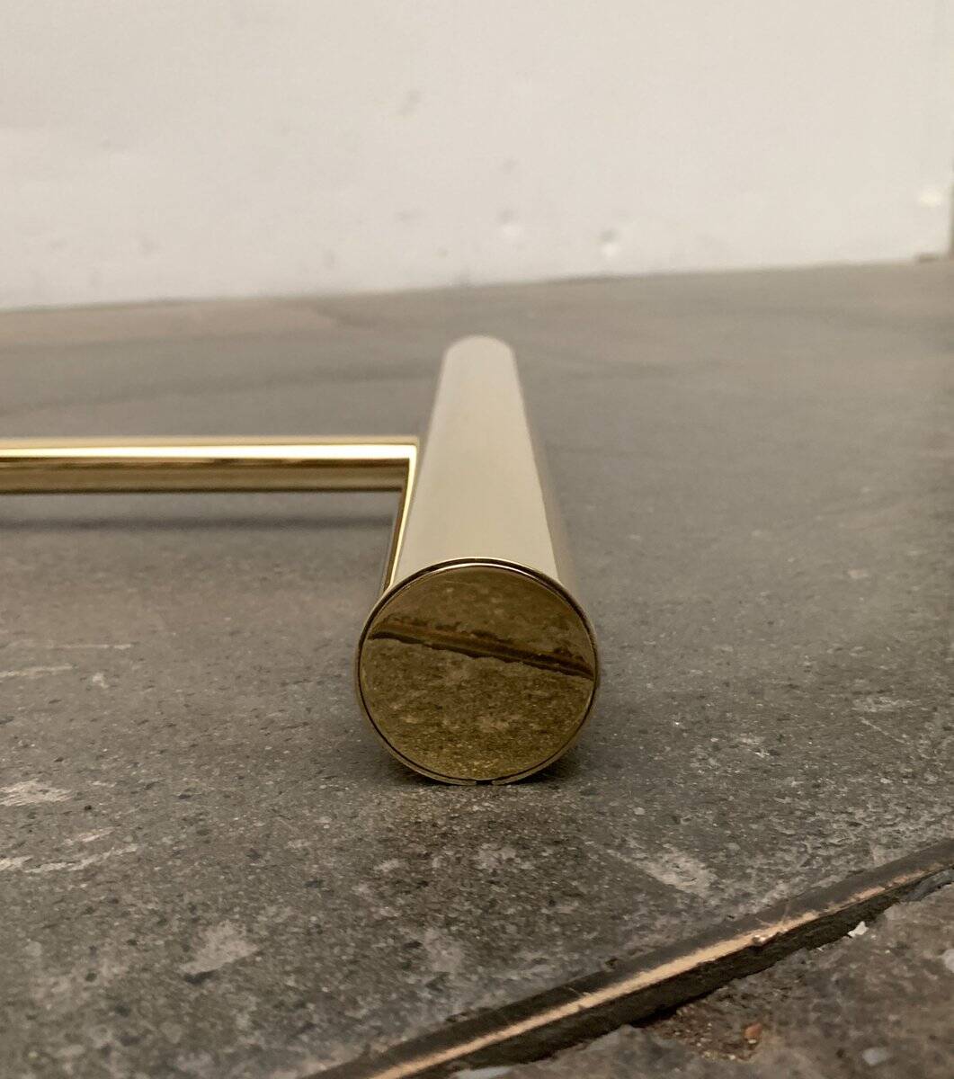 Mid-century floor lamp with counterweight in brass, 1960s