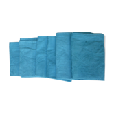 6 damask cotton towels, blue hue, woven, art deco