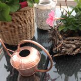 Brushed copper watering can by Lecellier Villedieu vintage 60s-70s