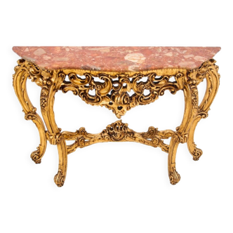 Console table with a marble top, France, circa 1940