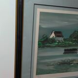 Georges Laporte lithograph signed and numbered landscape of brittany