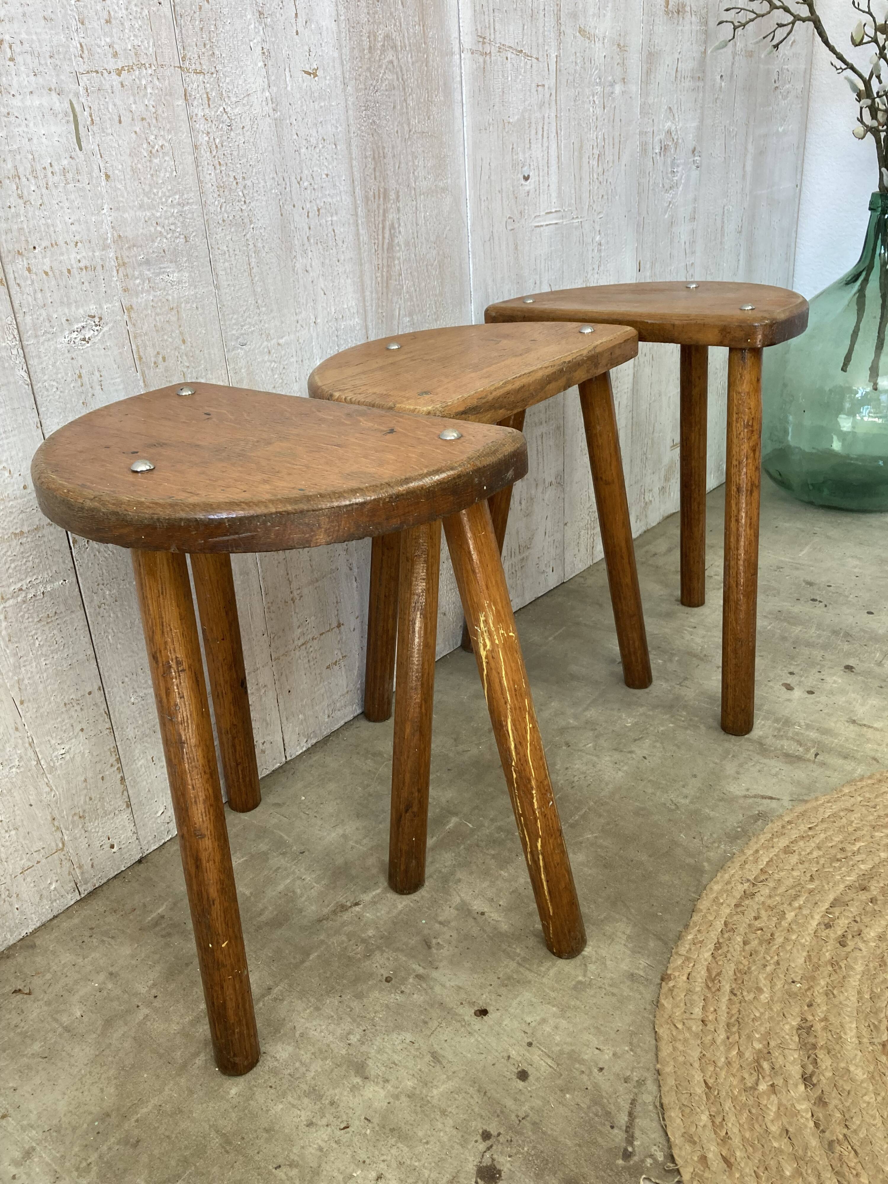 Set of 3 tripod stools