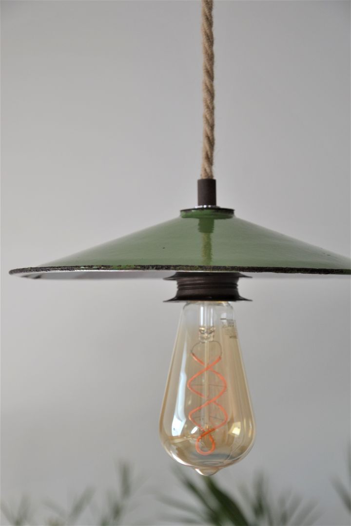 Industrial suspension, green enamel shade