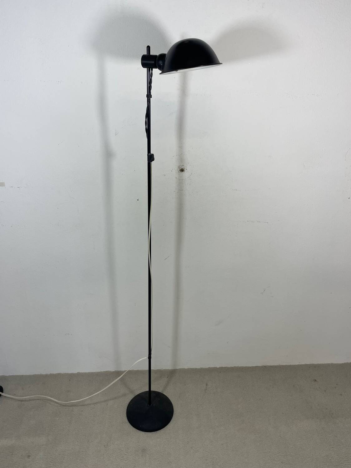Vintage black metal floor lamp from the 70s