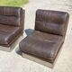 Pair of leather armchairs Roche Bobois from the 70s
