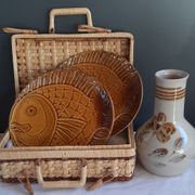Set of 2 slipware plates