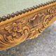 Fauteuil ancien Louis XV  en velours vert d eau