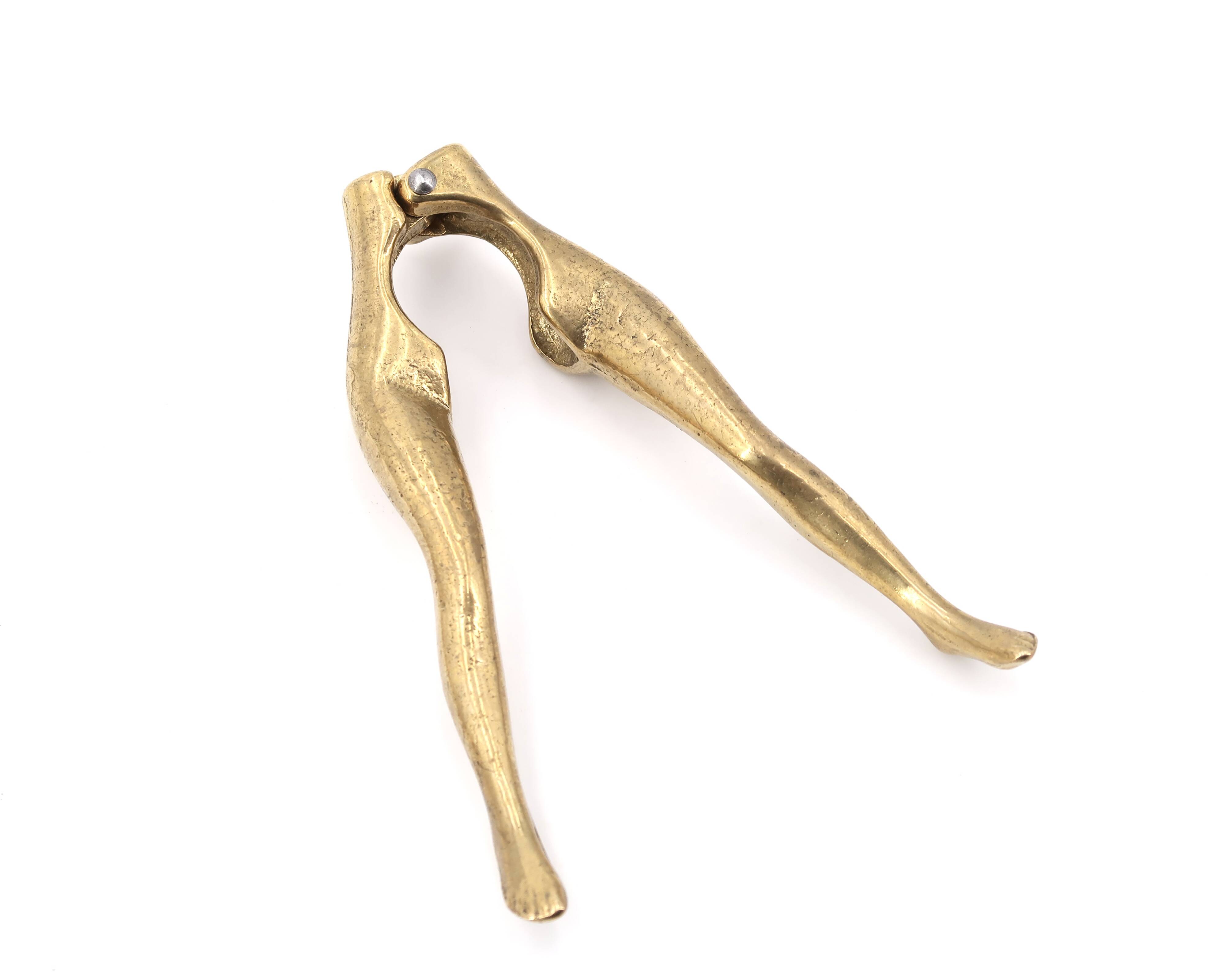 Brass woman's leg nutcracker, 1930s
