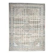 1970s Vintage Persian Handmade Wool Cotton Light Brown Area Rug 291x394