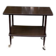 Double-tray rosewood serving trolley on casters 83cm