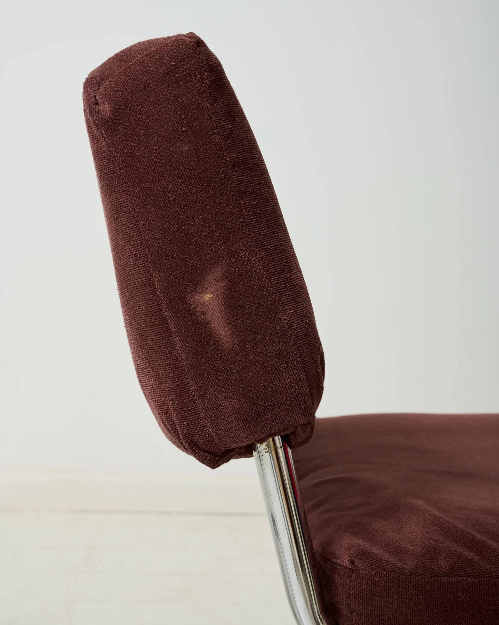 Pair of chrome and velvet chairs, Roche Bobois, 1970s