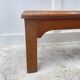 Tabouret bas, repose pieds bois et cannage