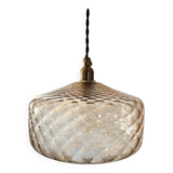 Vintage amber glass pendant light