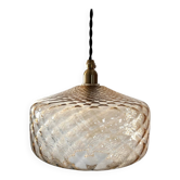Vintage amber glass pendant light