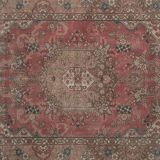 Vintage Handknotted Turkish Unusual Rug with Floral Border 4'5" X 6'4"