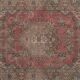 Vintage Handknotted Turkish Unusual Rug with Floral Border 4'5" X 6'4"