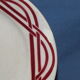 6 flat plates vintage art deco - red décor