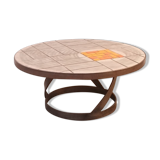 Round ceramic and steel coffee table