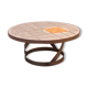 Round ceramic and steel coffee table