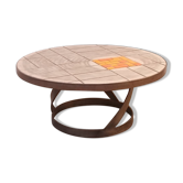 Round ceramic and steel coffee table