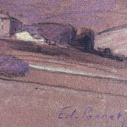 Paintings set of 6 drawings by Ed. Pannetier (1884-1965) Provence Côte d'Azur