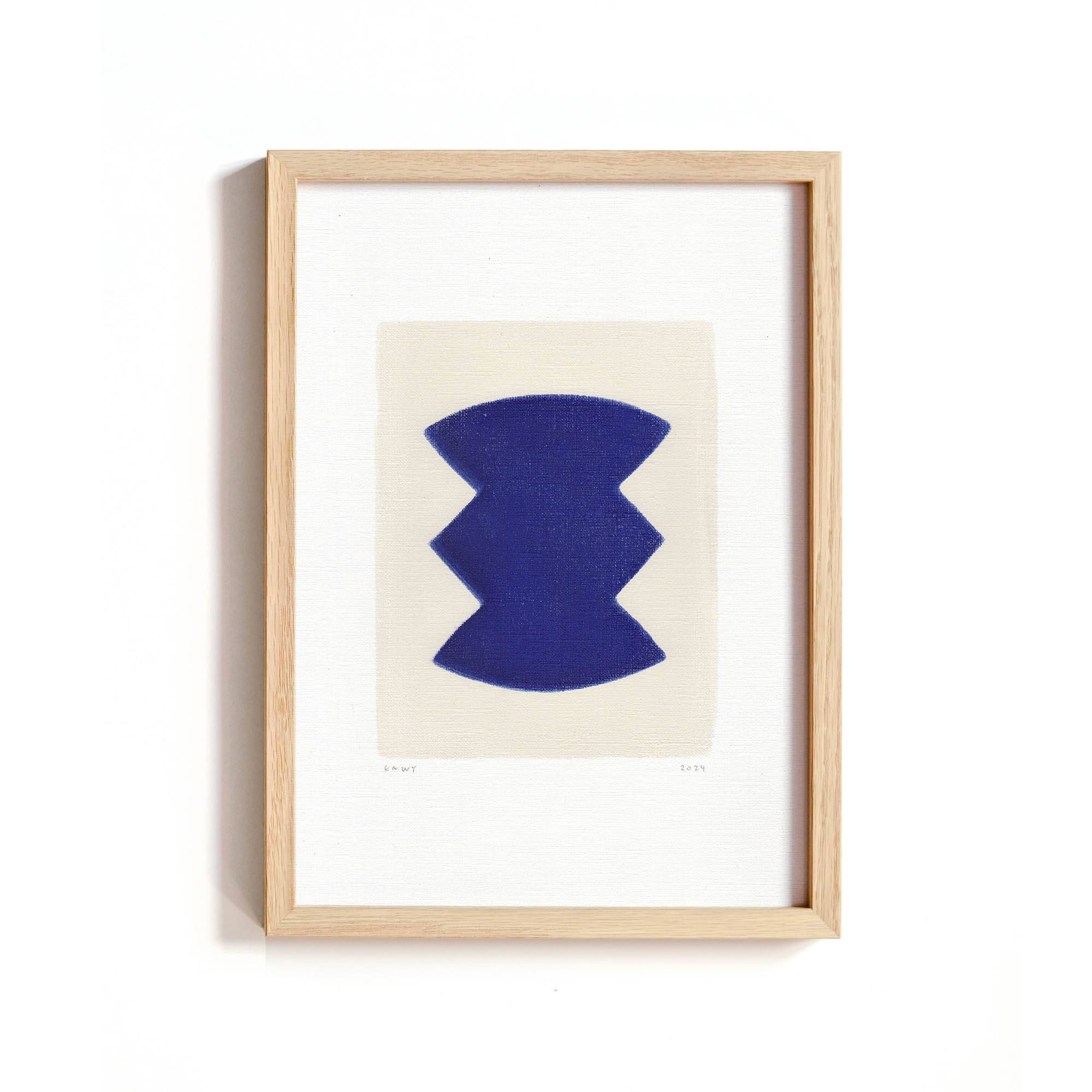 Ensemble de 4 peintures sur papier - tableaux abstraits -  signée eawy