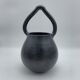 Vase Cache pot to hang handle in black ceramic