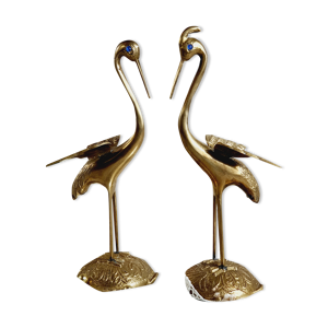 Couple de hérons en - bleus