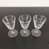 Verres apéritifs, digestifs tulipe gravé anciens