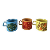 Set of 3 Mugs Staffordshire Potteries Ltd. - Vintage 70s style