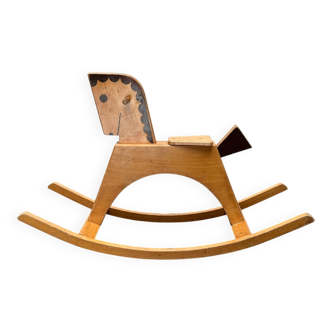 Mid-century wooden rocking horse, 1960s