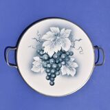 Ancien plat à gâteaux Art-Déco - motif grappe de raisin