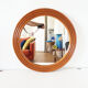 Round mirror in vintage rattan bamboo