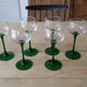 Set of 6 vintage Luminarc emerald green stemmed glasses
