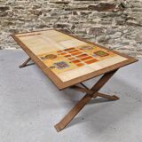 Ceramic and metal coffee table from the 60s Vallauris style