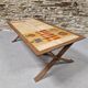 Ceramic and metal coffee table from the 60s Vallauris style