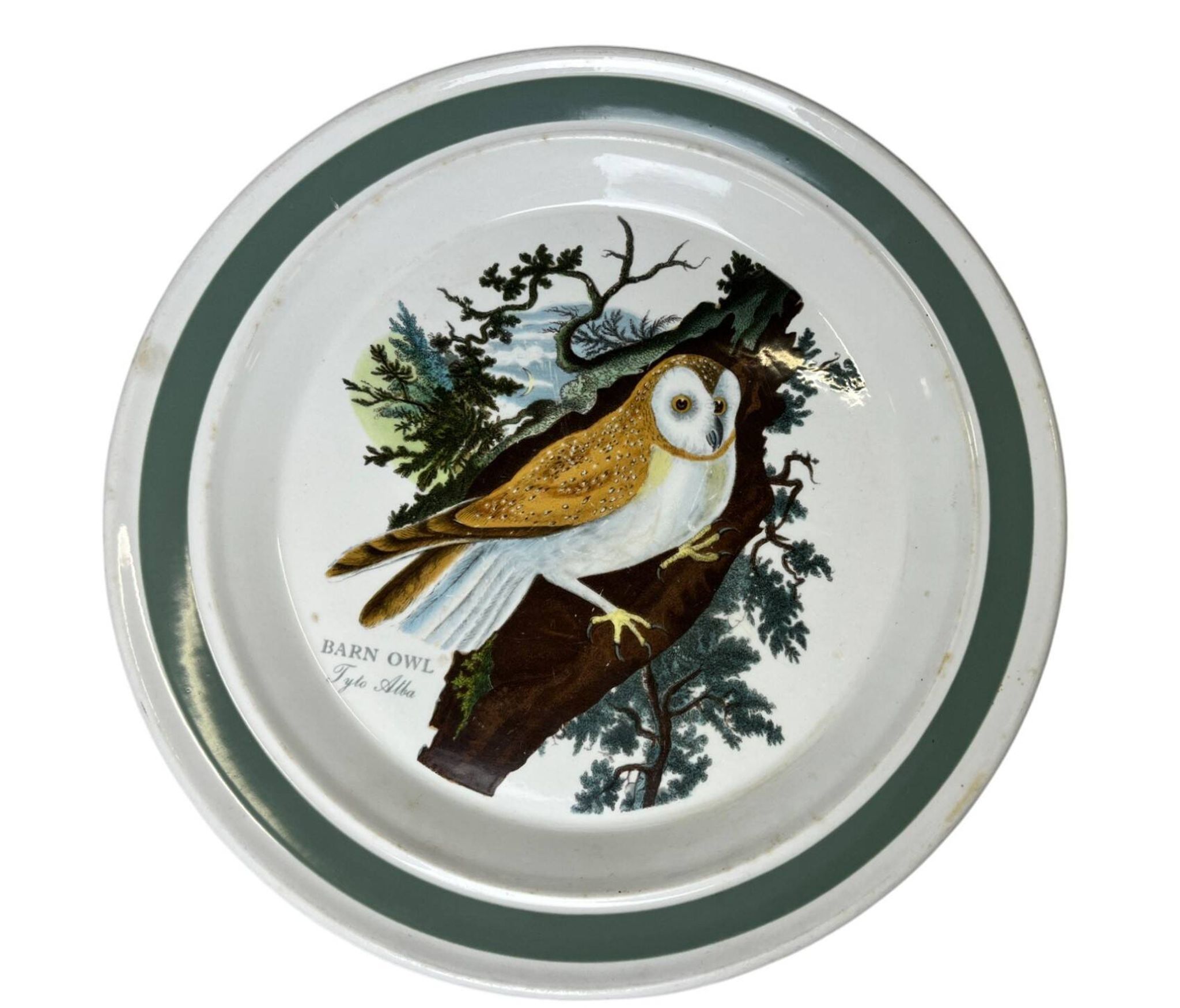 Portmeirion, English porcelain plate with owl decoration, 20th century