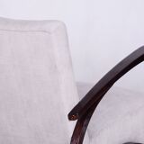 Pair of Grey ArtDeco Beech Armchairs, Jindrich Halabala, UP Zavody, 1930s