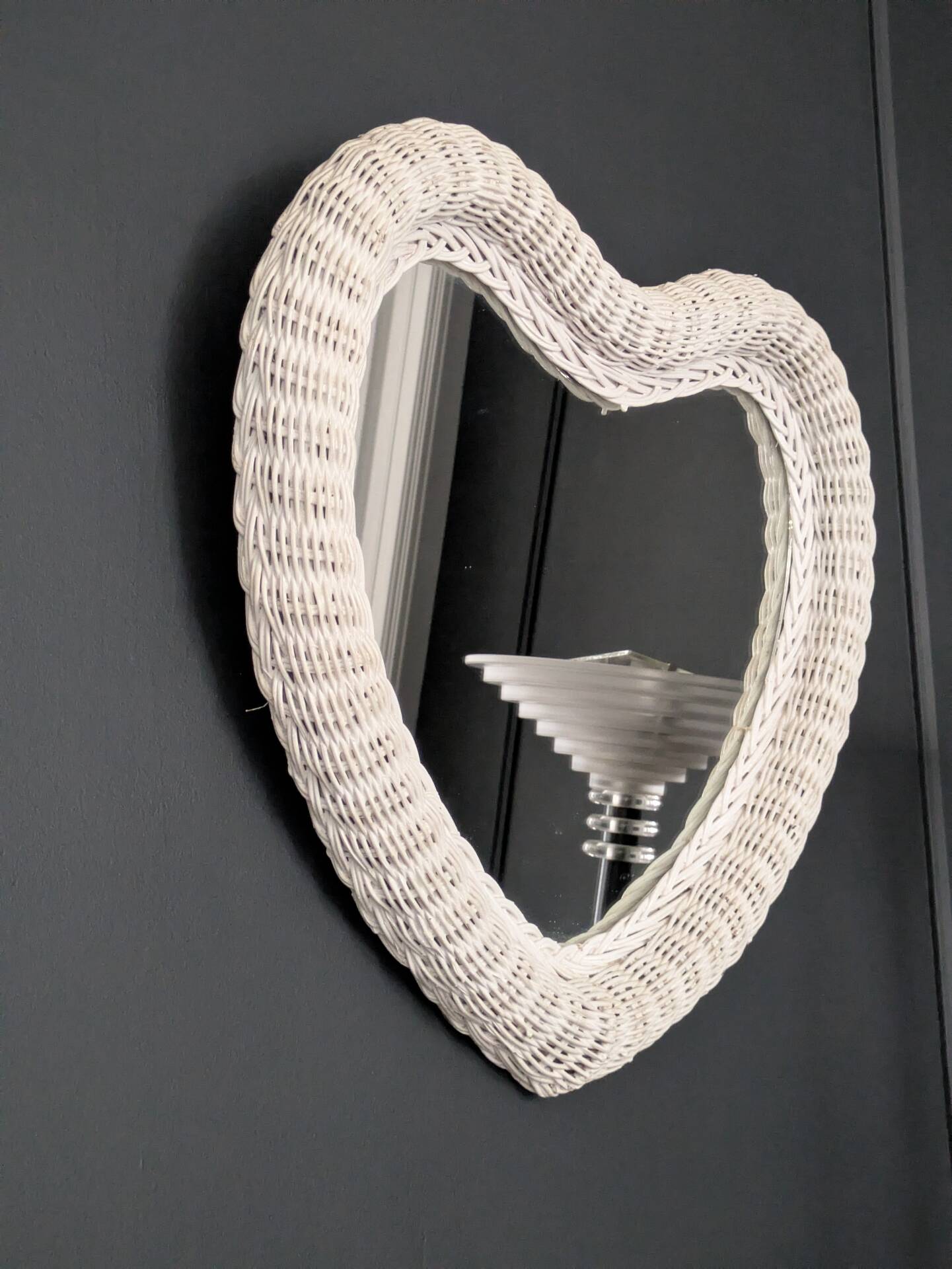 Vintage 80s rattan mirror
