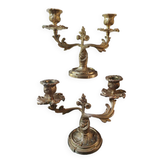 Pair of 2-light candlesticks