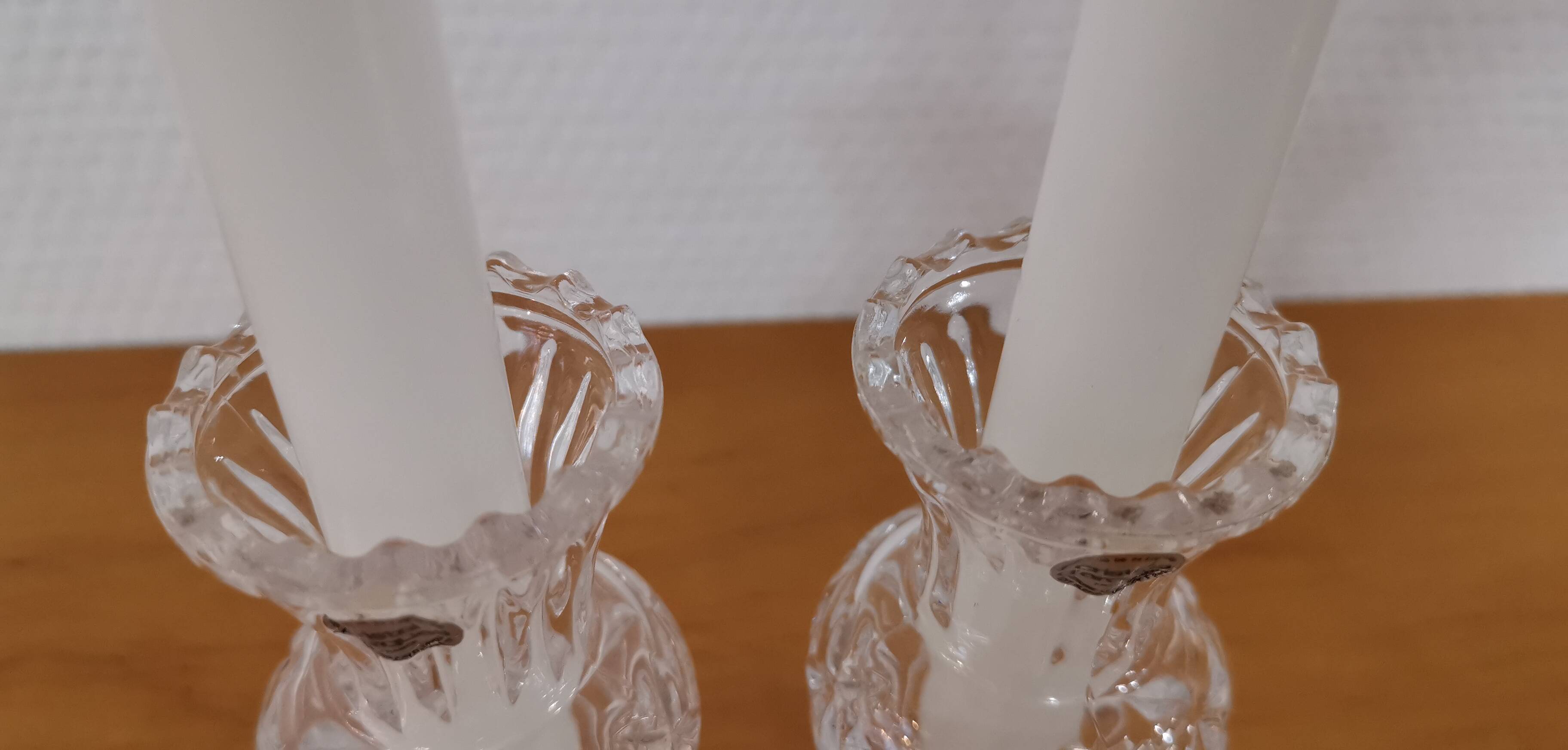 2 bougeoirs en en cristal d'Arques