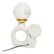 Mid-century white ceramic peacock table lamp, Europe, 1960s.