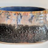 Planter caché-pots ceramic decor barbotine vintage